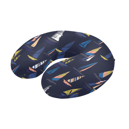 Sailing Ships Pattern Print Design A03 U-Shaped Travel Neck Pillow
