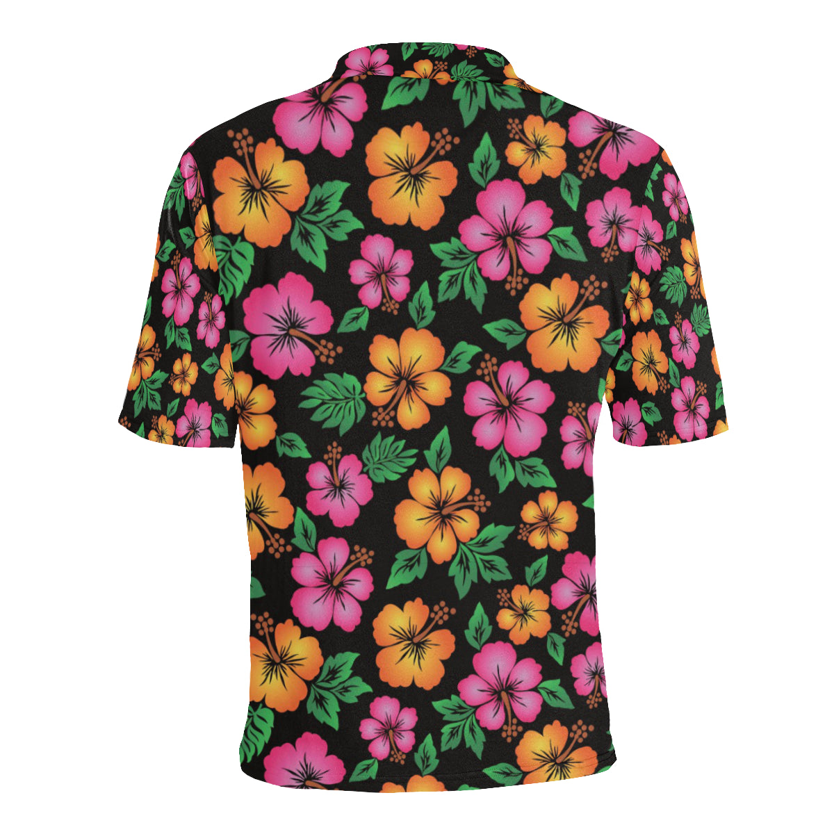 Hibiscus Pattern Print Design HB029 Men Polo Shirt