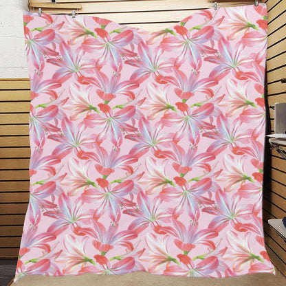 Amaryllis Pattern Print Design 02 Premium Quilt