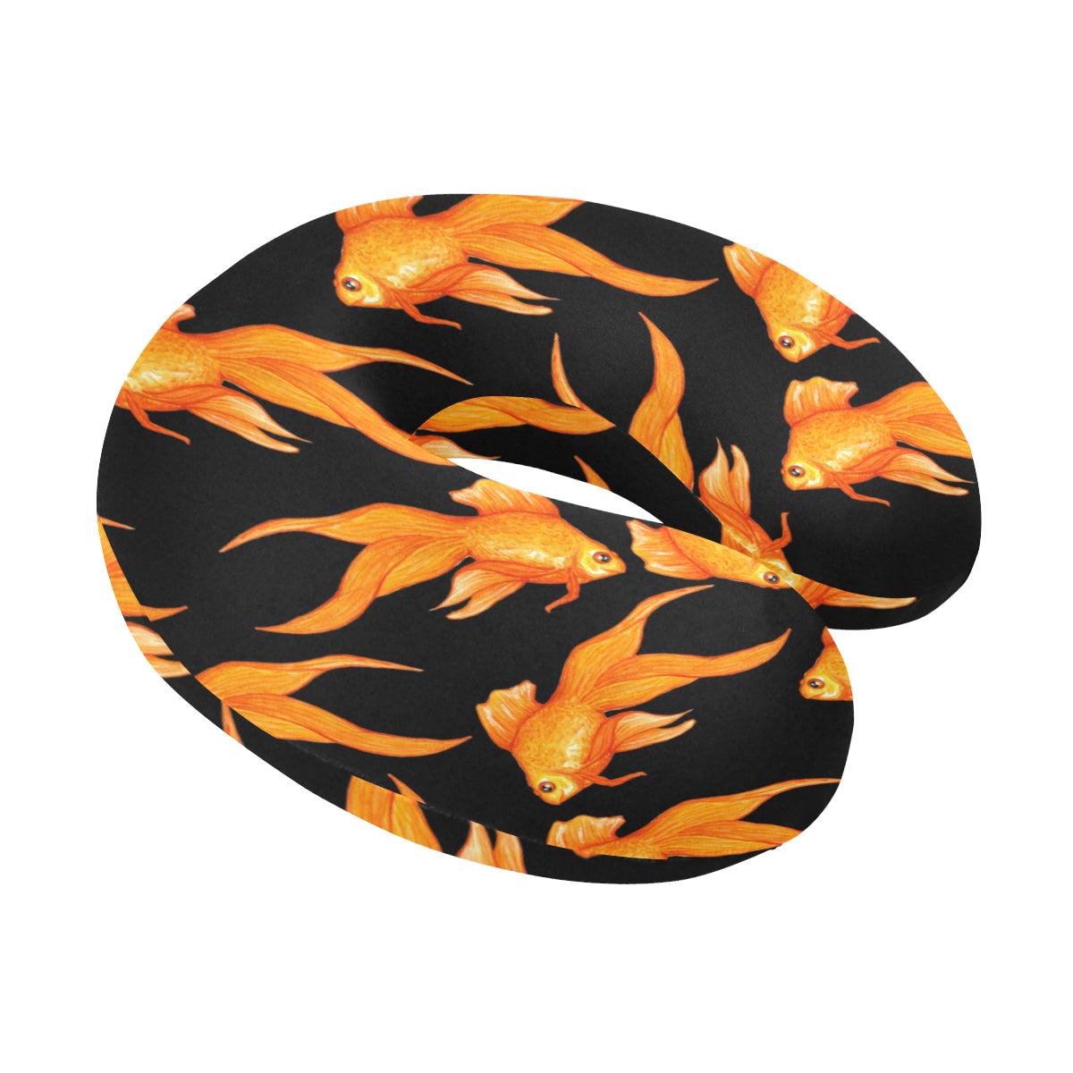 Goldfish Pattern Print Design 03 U-Shaped Travel Neck Pillow