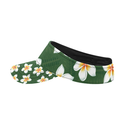 White Plumeria Pattern Print Design PM020 Unisex Sun Visor