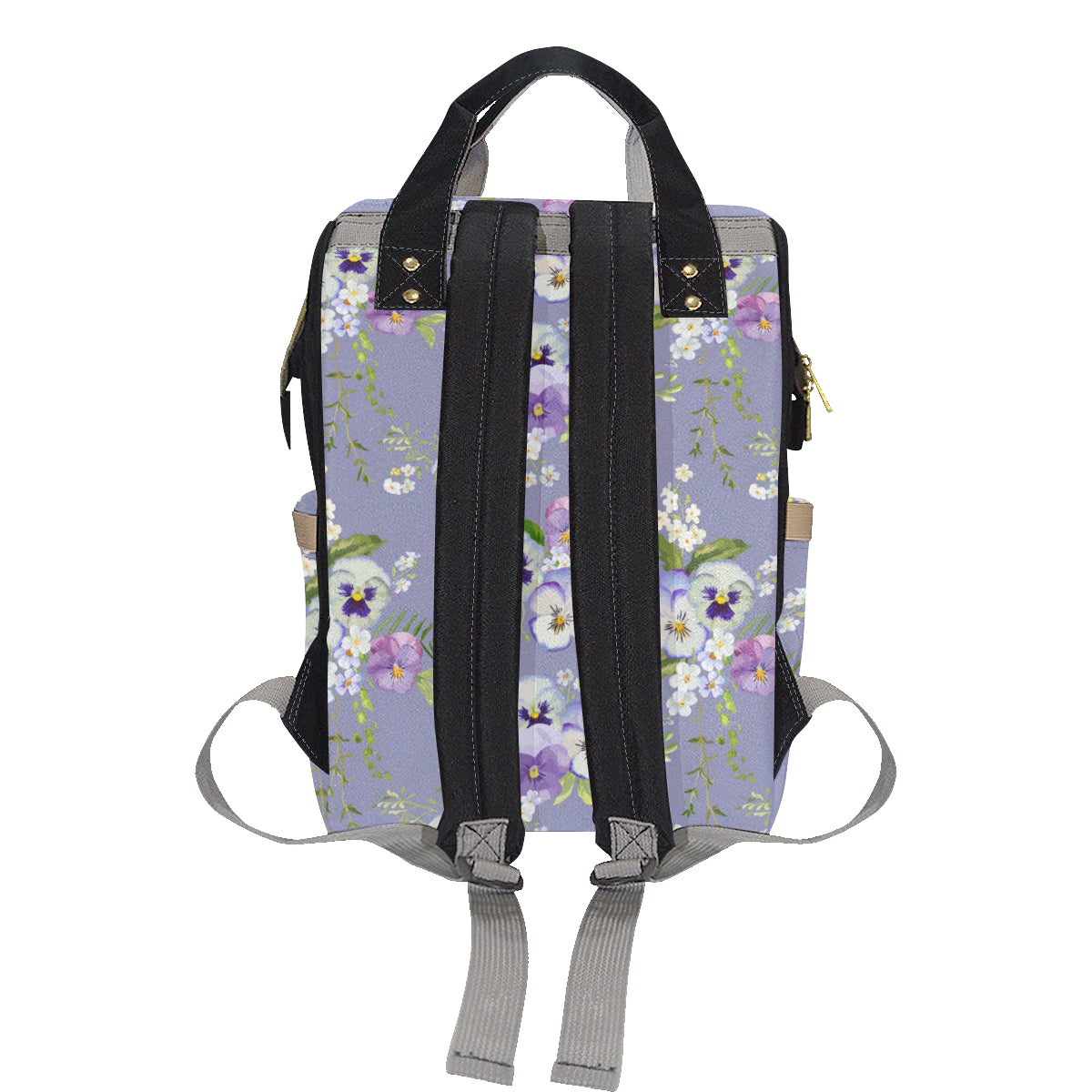Pansy Pattern Print Design PS05 Diaper Bag Backpack