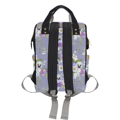 Pansy Pattern Print Design PS05 Diaper Bag Backpack