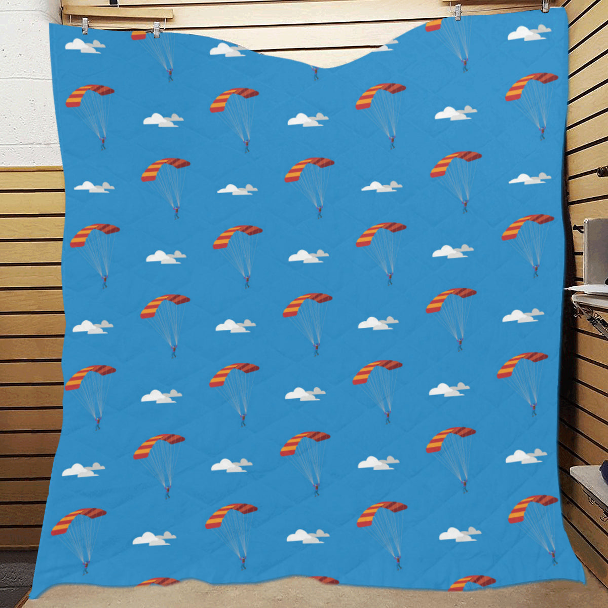 Skydiving Pattern Print Design 02 Premium Quilt