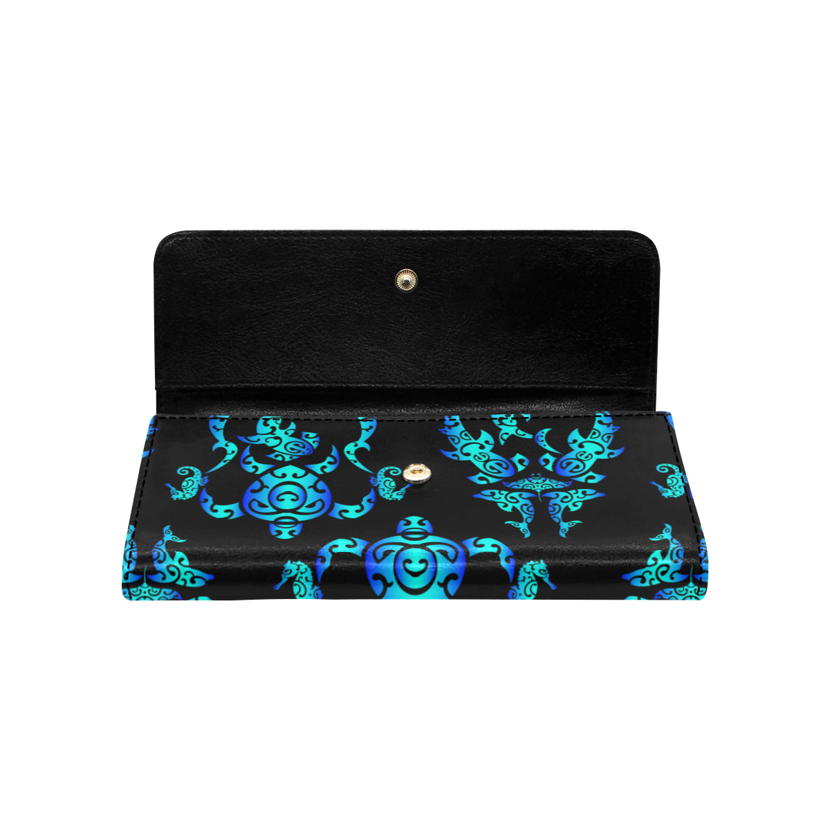 Sea turtle Polynesian Tribal Hawaiian Women's Trifold Wallet