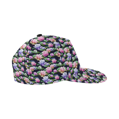 Lotus Flower Print Design Snapback Cap
