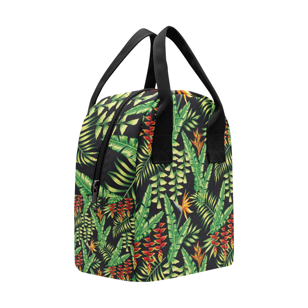 Hawaiian Flower Tropical Palm Leaves Insulated Lunch Bag