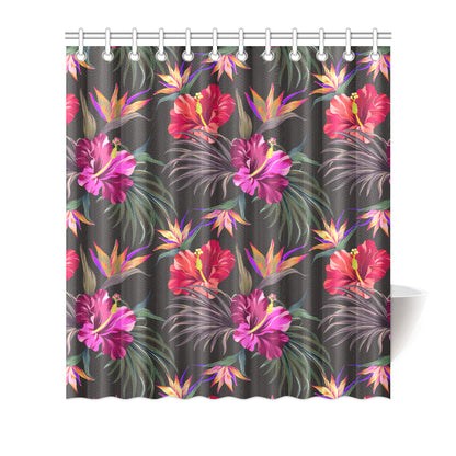 Hibiscus Pattern Print Design HB014 Shower Curtain