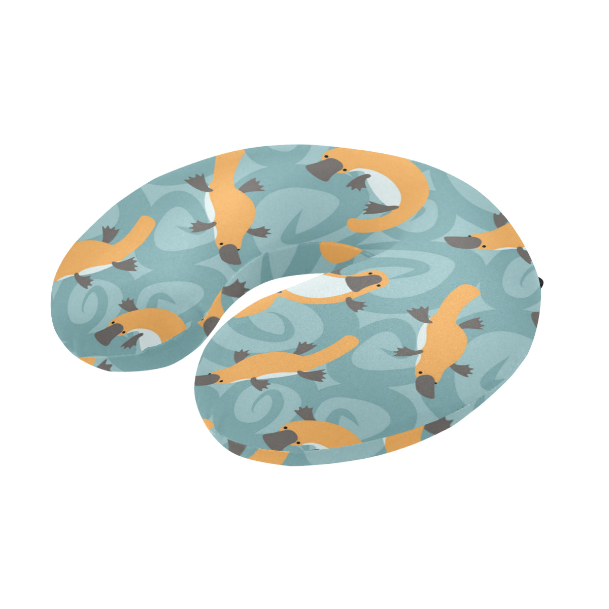 Platypus Pattern Print Design A01 U-Shaped Travel Neck Pillow