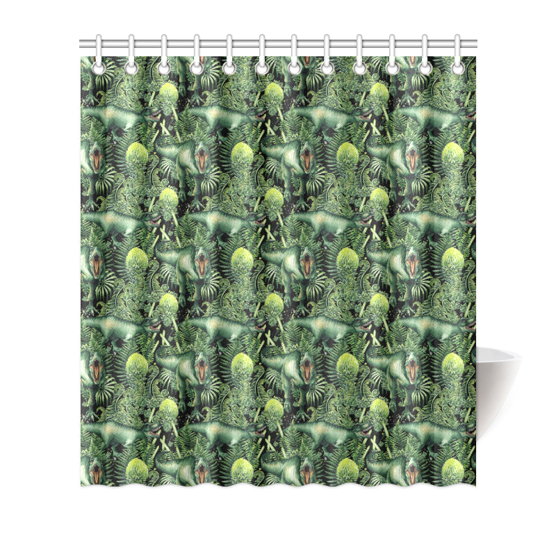 Dinosaur T Rex Print Pattern Shower Curtain