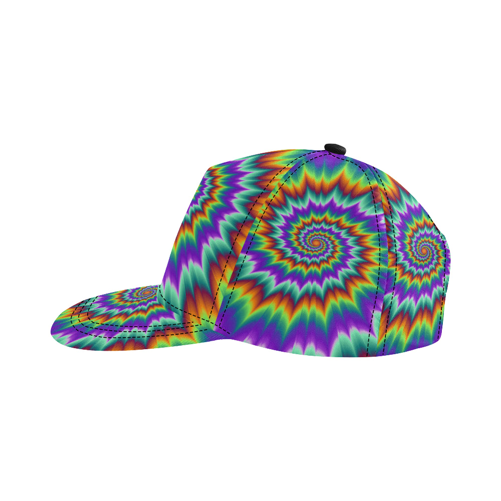 Optical illusion Pulsing fiery spirals Snapback Cap