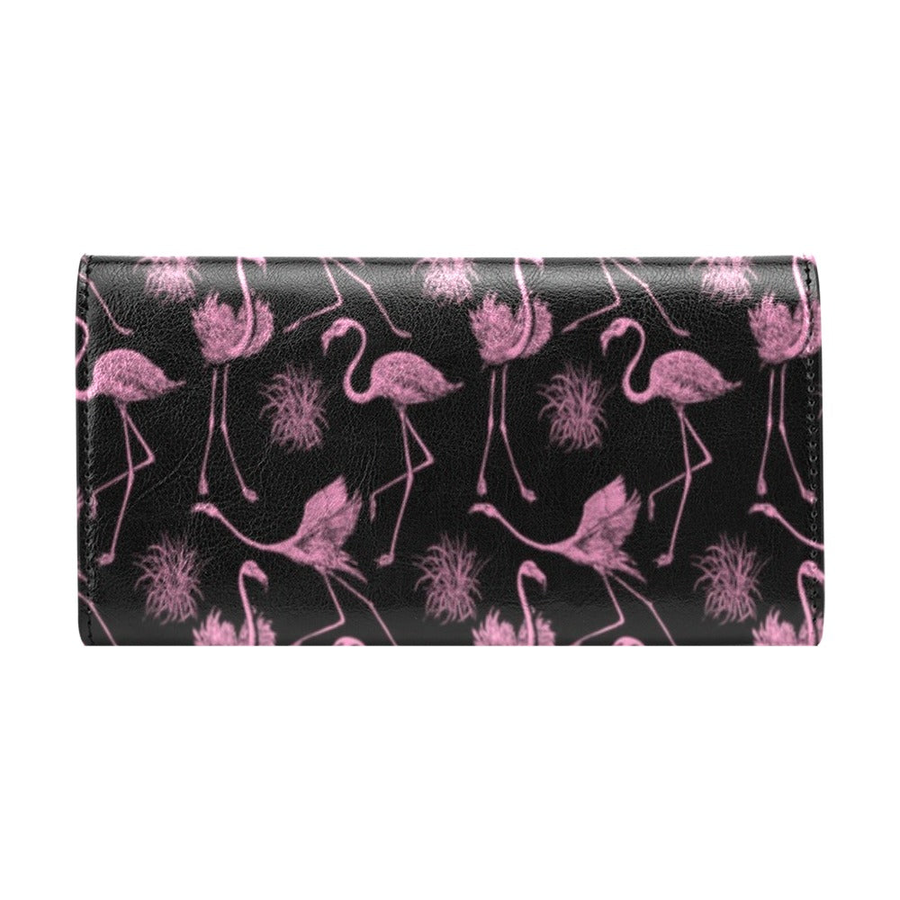 Flamingo Pink Print Pattern Women's Trifold Wallet