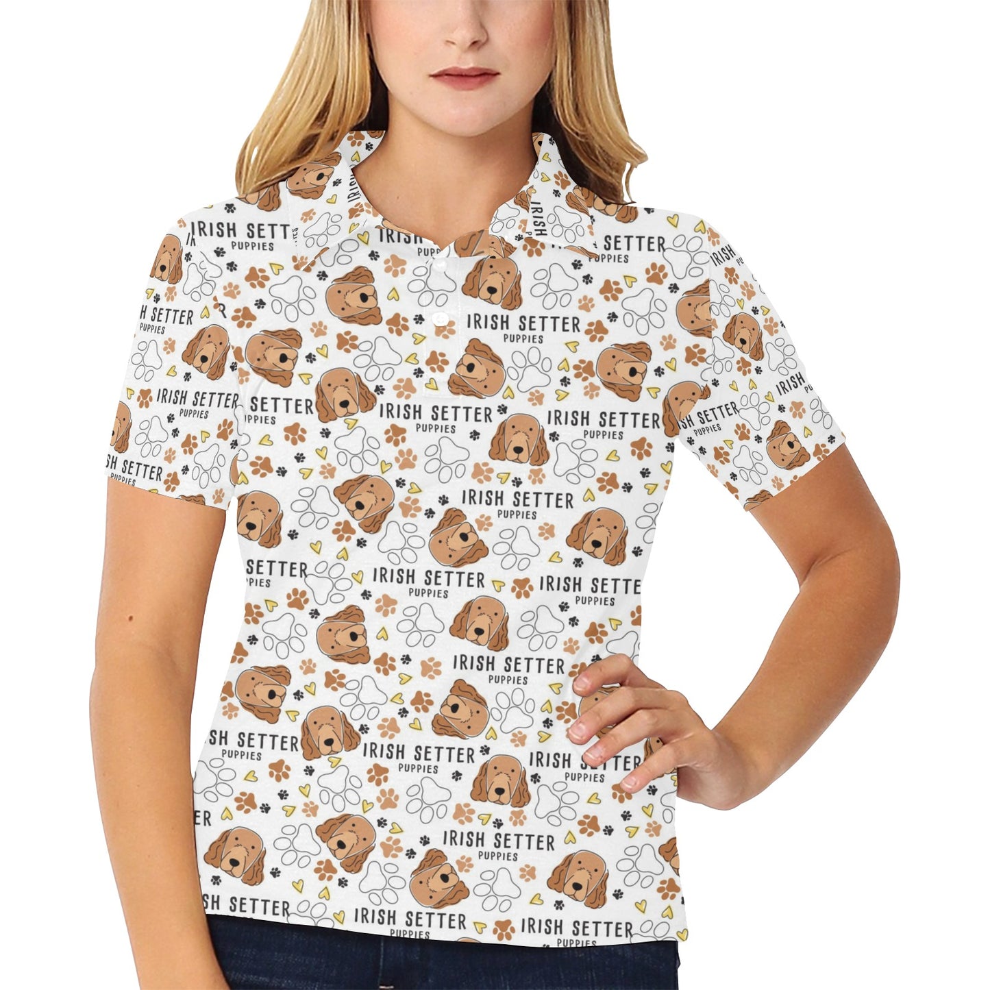 Setters Irish Print Design LKS301 Women's Polo Shirt