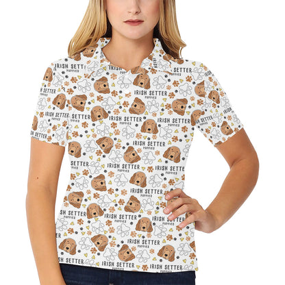 Setters Irish Print Design LKS301 Women's Polo Shirt