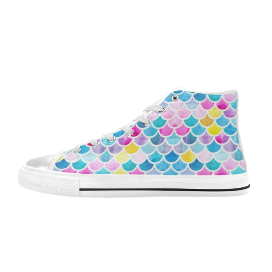 Scales Print Design LKS402 Men's High Top Canvas Shoes