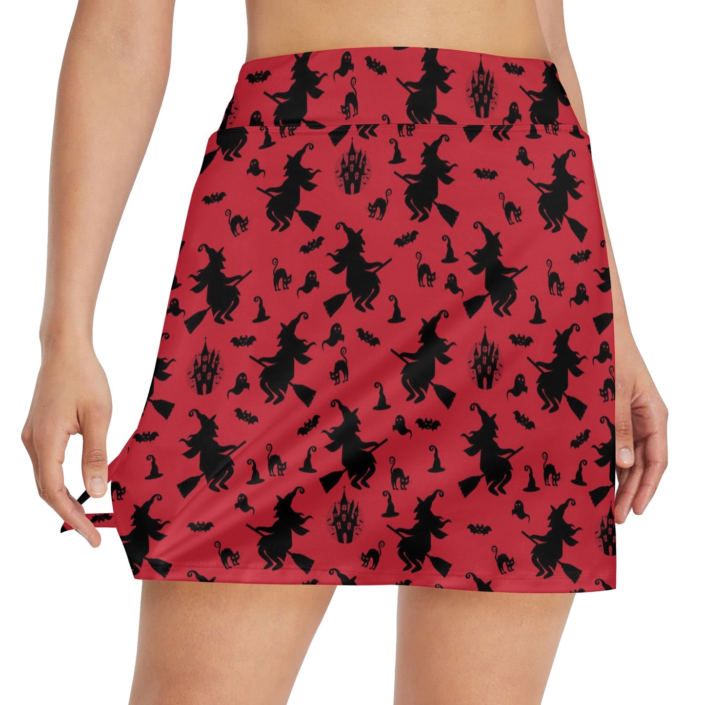 Witch Print Design LKS303 17" Golf & Pickleball Skort with Pockets