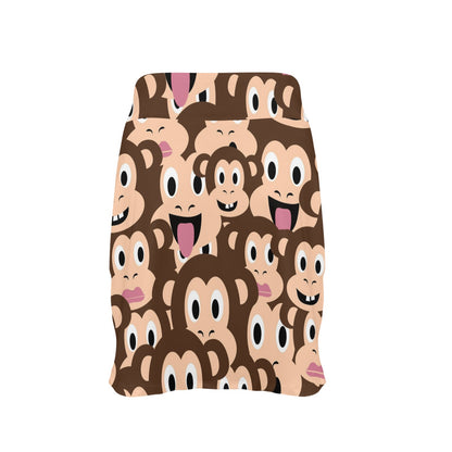 Emoji Monkey Print Pattern 17" Golf & Pickleball Skort with Pockets