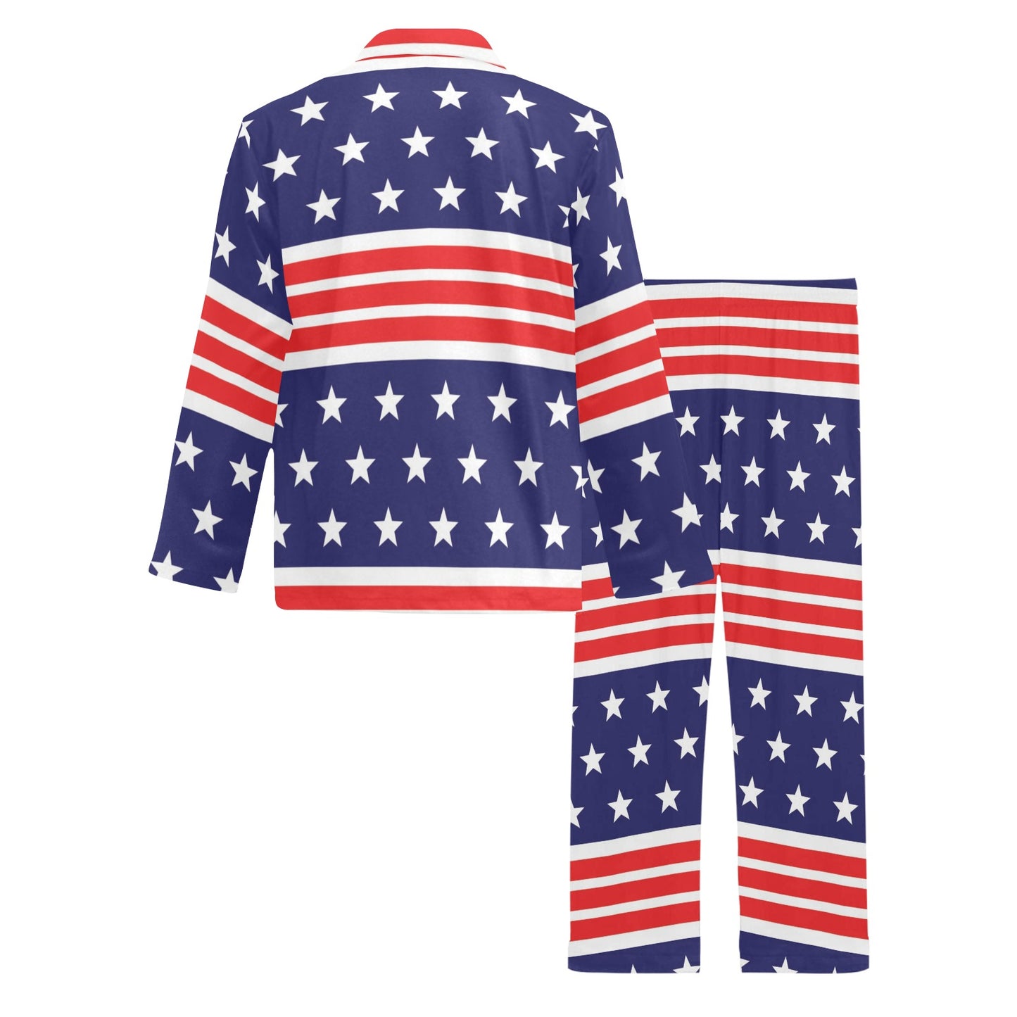 Patriotic Pattern Print Design A04 Men's Long Pajama Set