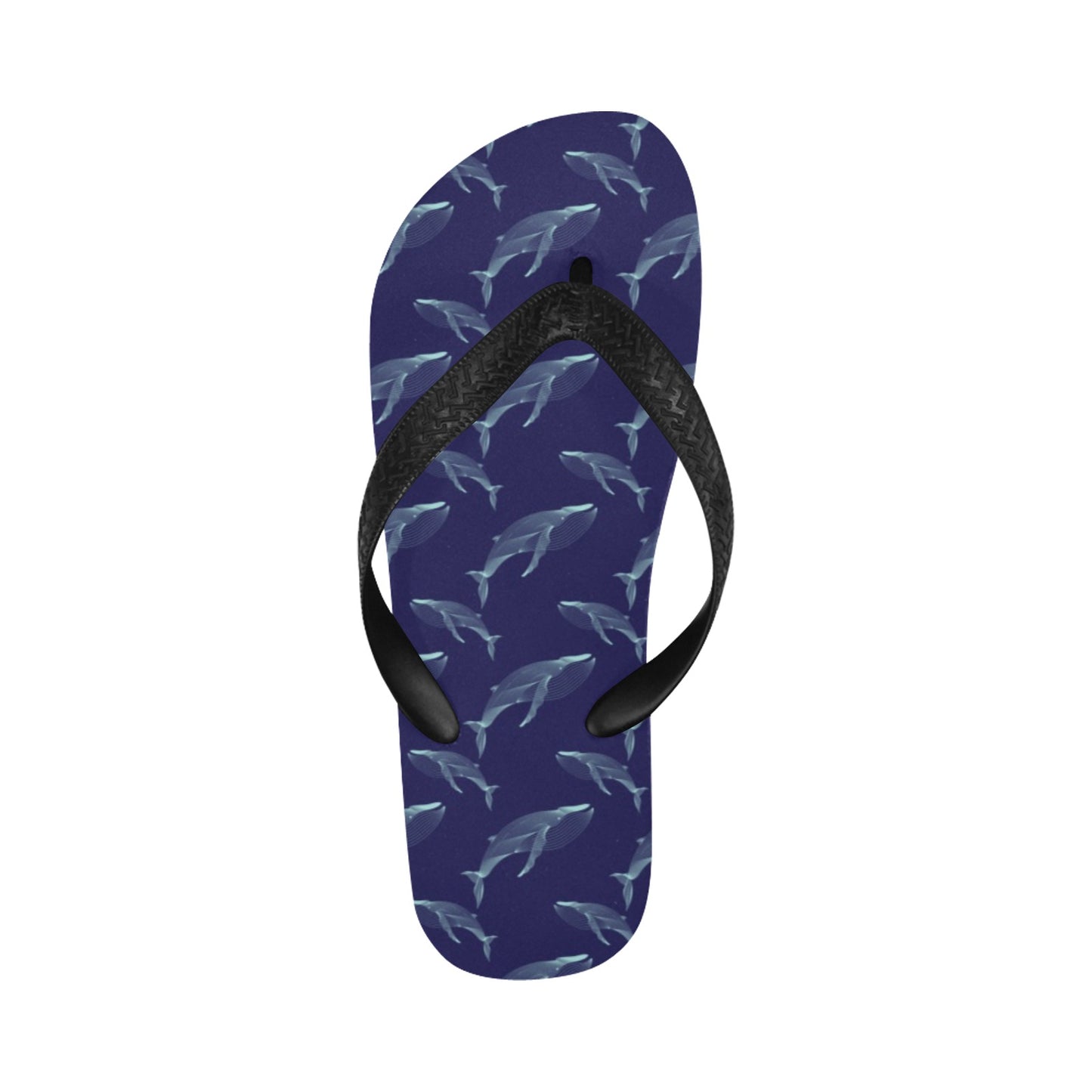 Blue Whale Print Design LKS402 Flip Flops