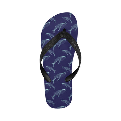 Blue Whale Print Design LKS402 Flip Flops