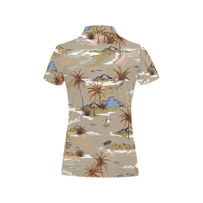 Pacific island Pattern Print Design A05 Women's Polo Shirt
