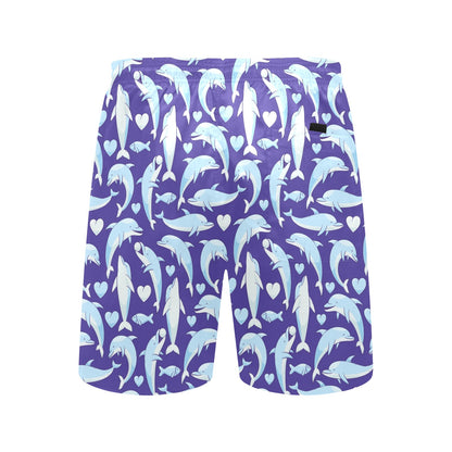 Dolphin Smile Print Pattern Men's Swim Trunks Beach Shorts