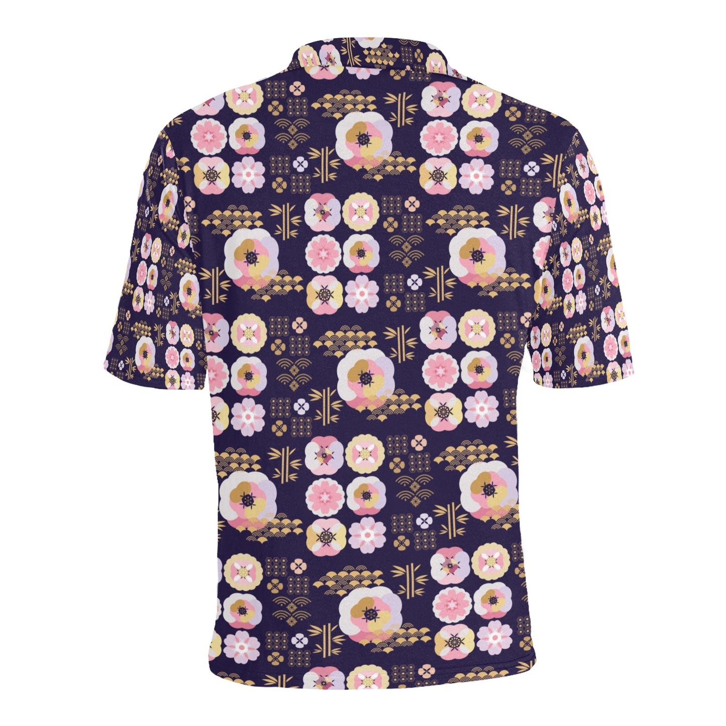 Sakura Japan Style Print Design LKS302 Men Polo Shirt