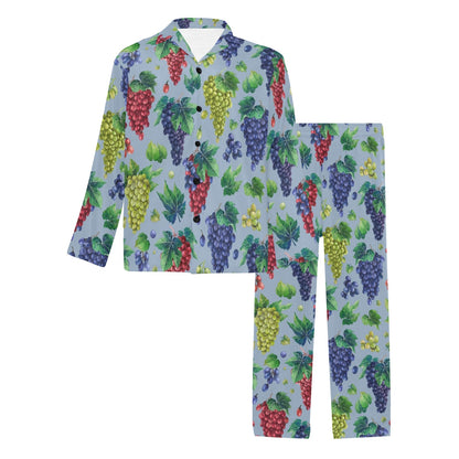 Grape Pattern Print Design GP06 Men's Long Pajama Set