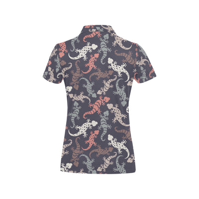 Gecko Pattern Print Design 02 Women's Polo Shirt