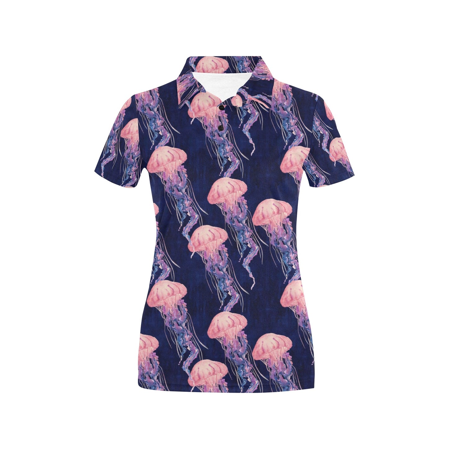 Jellyfish Pattern Print Design 03 Women's Polo Shirt
