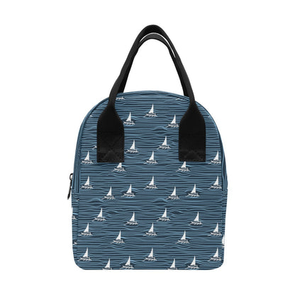 Sailboat Print Design LKS303 Insulated Lunch Bag