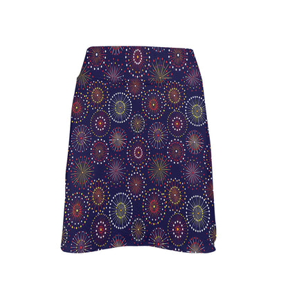 Firework Flower Style Print Design LKS302 17" Golf & Pickleball Skort with Pockets