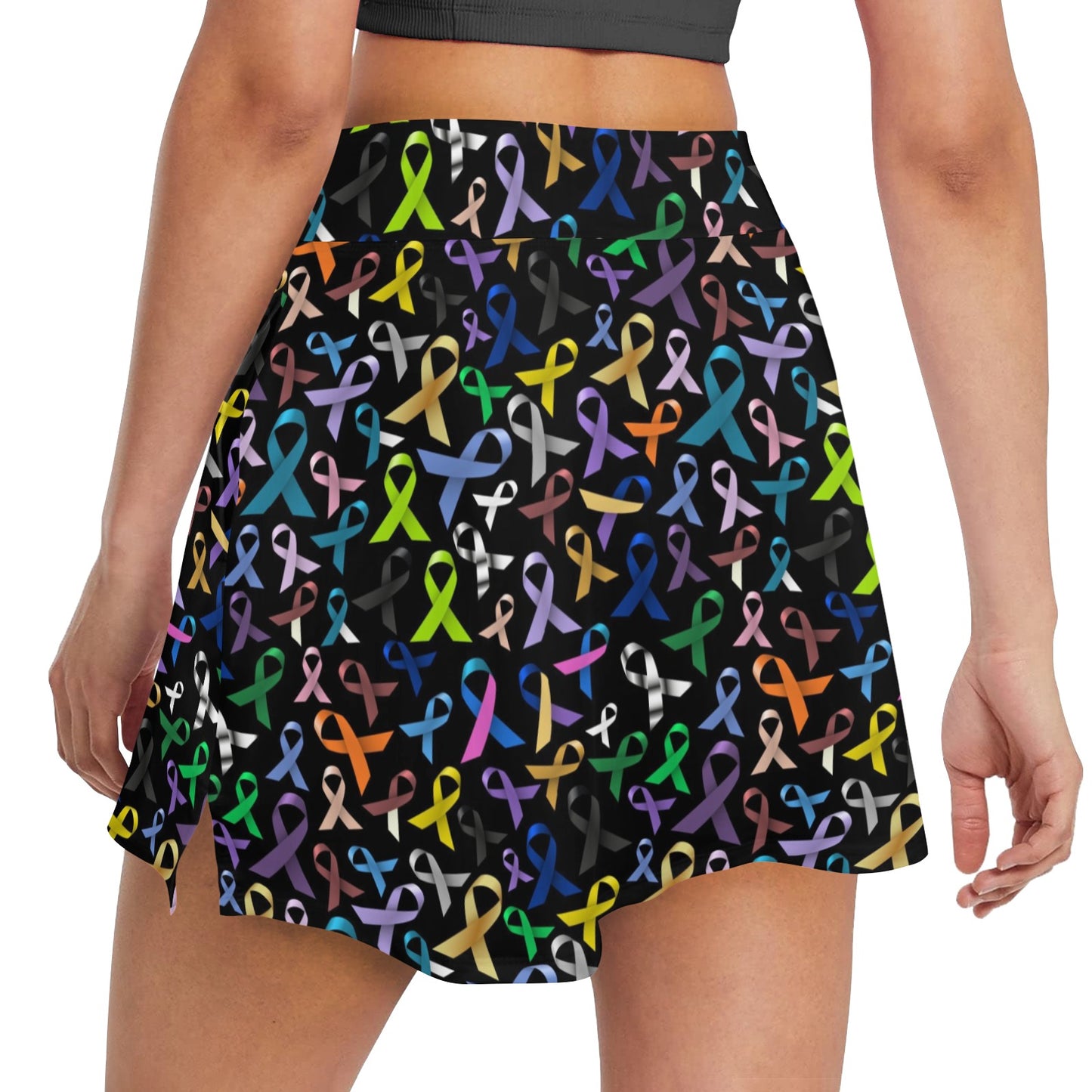 Breast Cancer Awareness Colorful Print 17" Golf & Pickleball Skort with Pockets