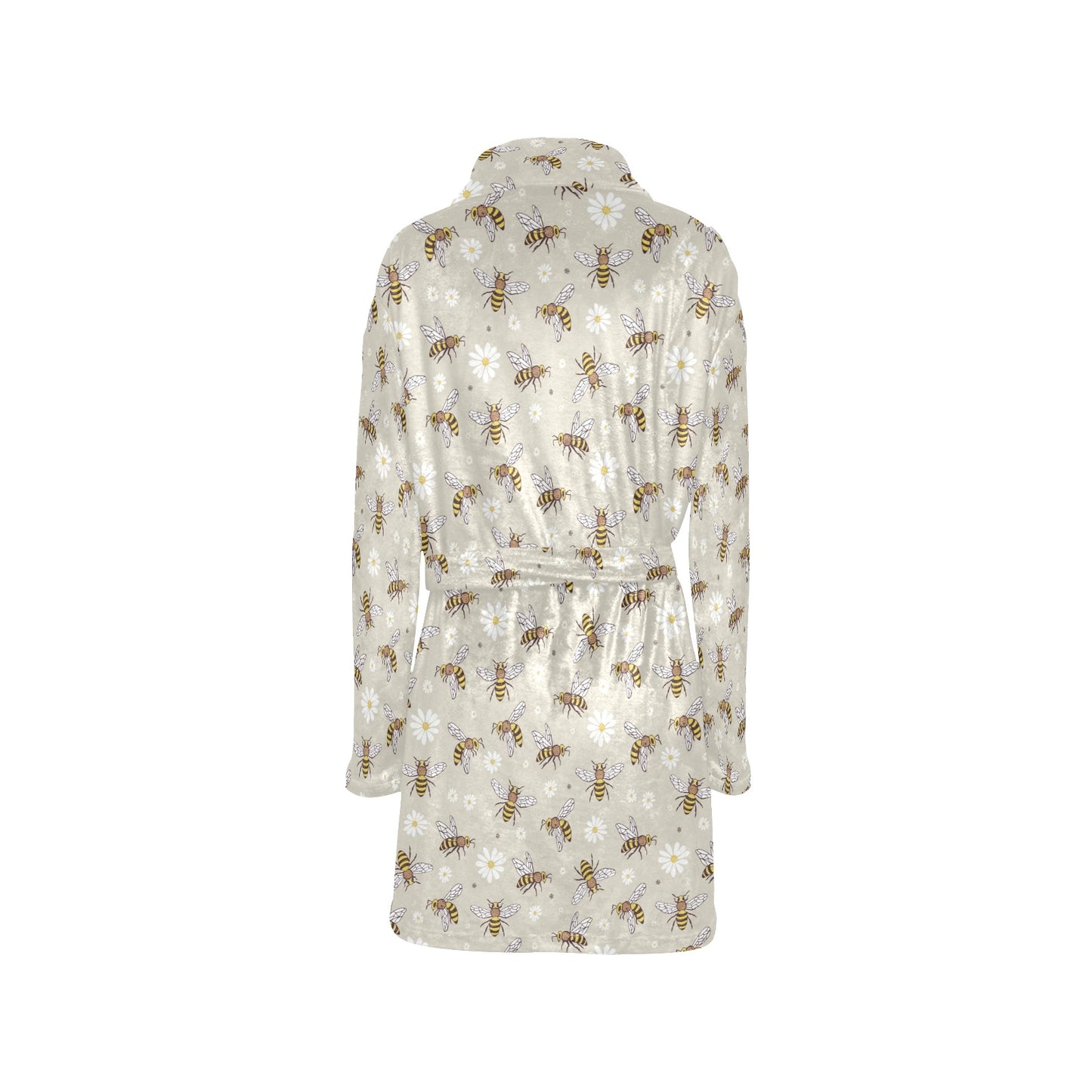 Bee Pattern Print Design 03 Women's Fleece Robe