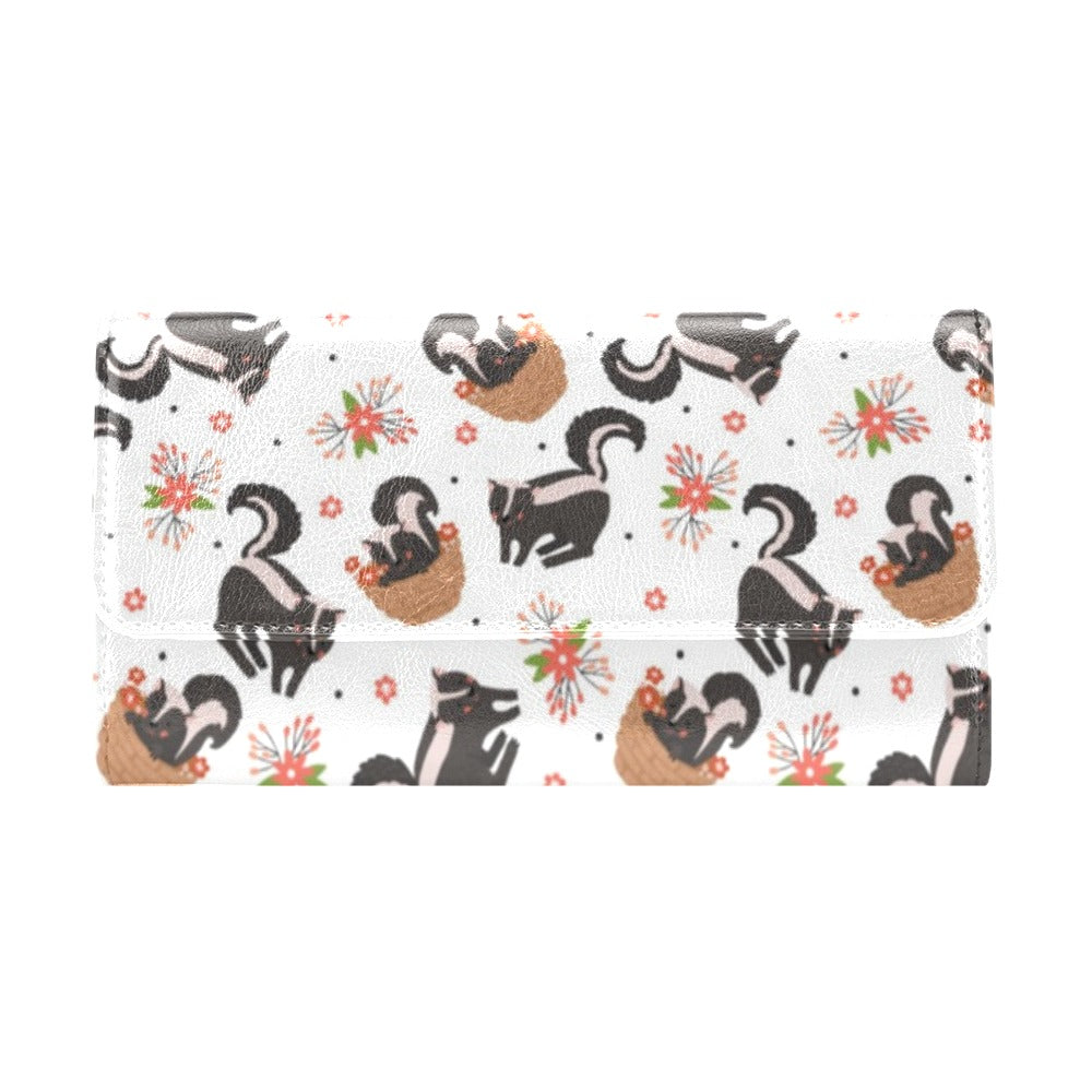 Skunk Print Design LKS304 Women's Trifold Wallet