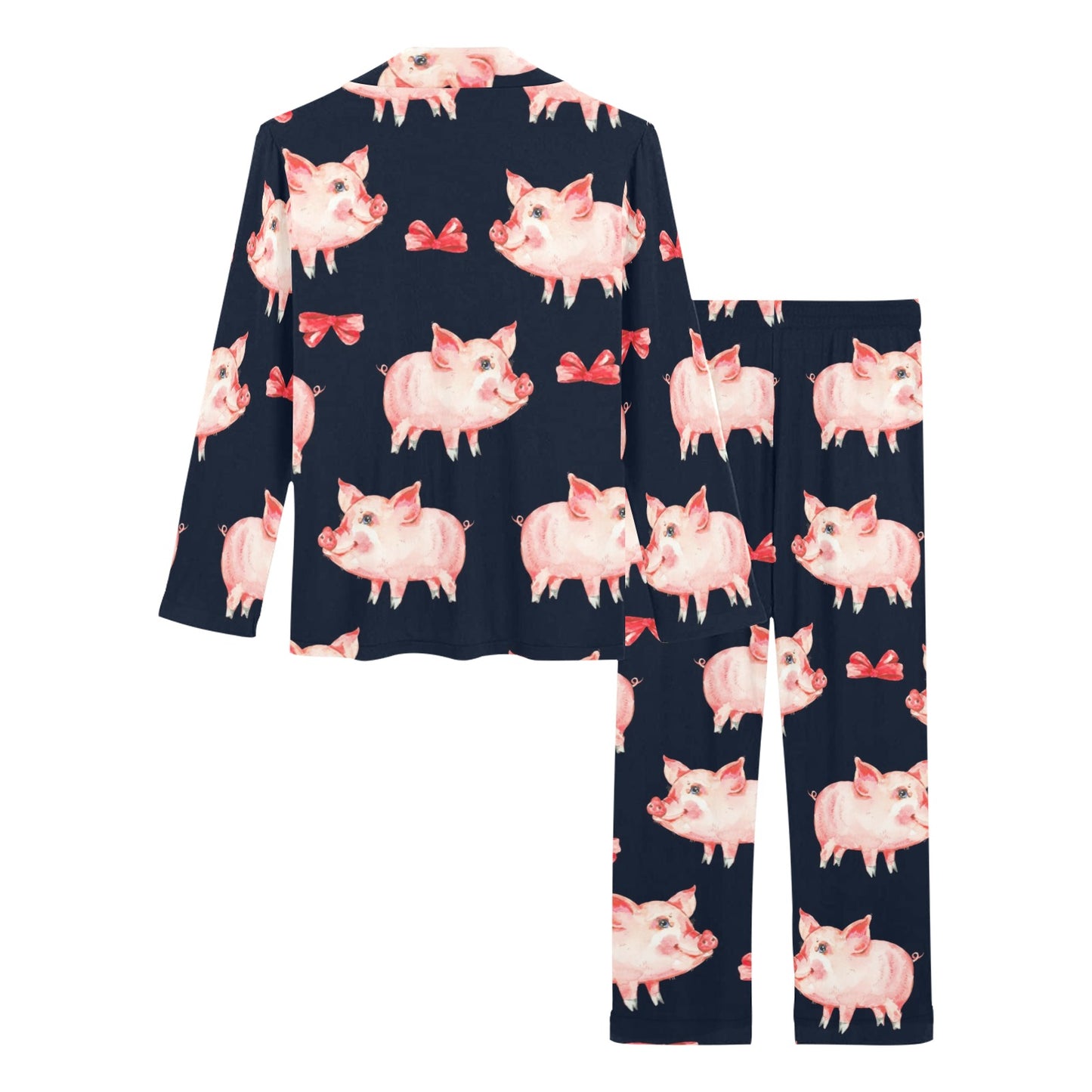 Pig Cute Pattern Print Design 02 Women's Long Pajama Set