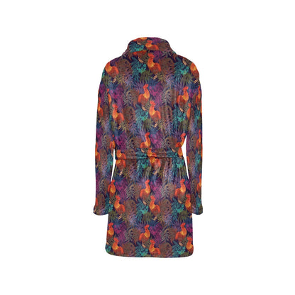 Rooster Print Style Women's Fleece Robe