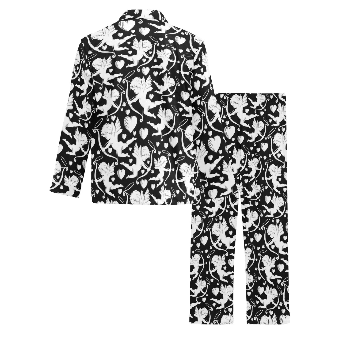 Cupid Pattern Print Design 04 Men's Long Pajama Set
