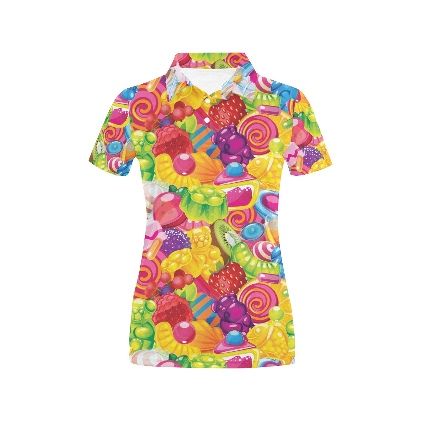 Candy Pattern Print Design CA01 Women's Polo Shirt