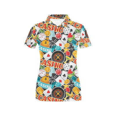 Casino Pattern Print Design 03 Women's Polo Shirt