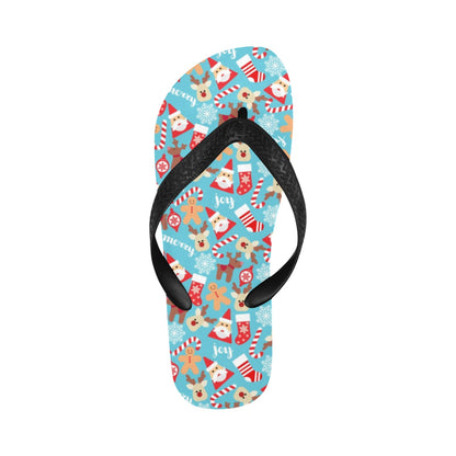 Santa Christmas Themed Print Design LKS306 Flip Flops