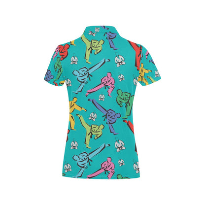 Judo Pattern Print Design 01 Women's Polo Shirt