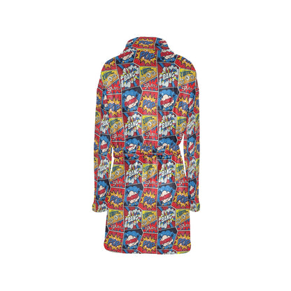 Comic Book Pattern Print Design 03 Women's Fleece Robe