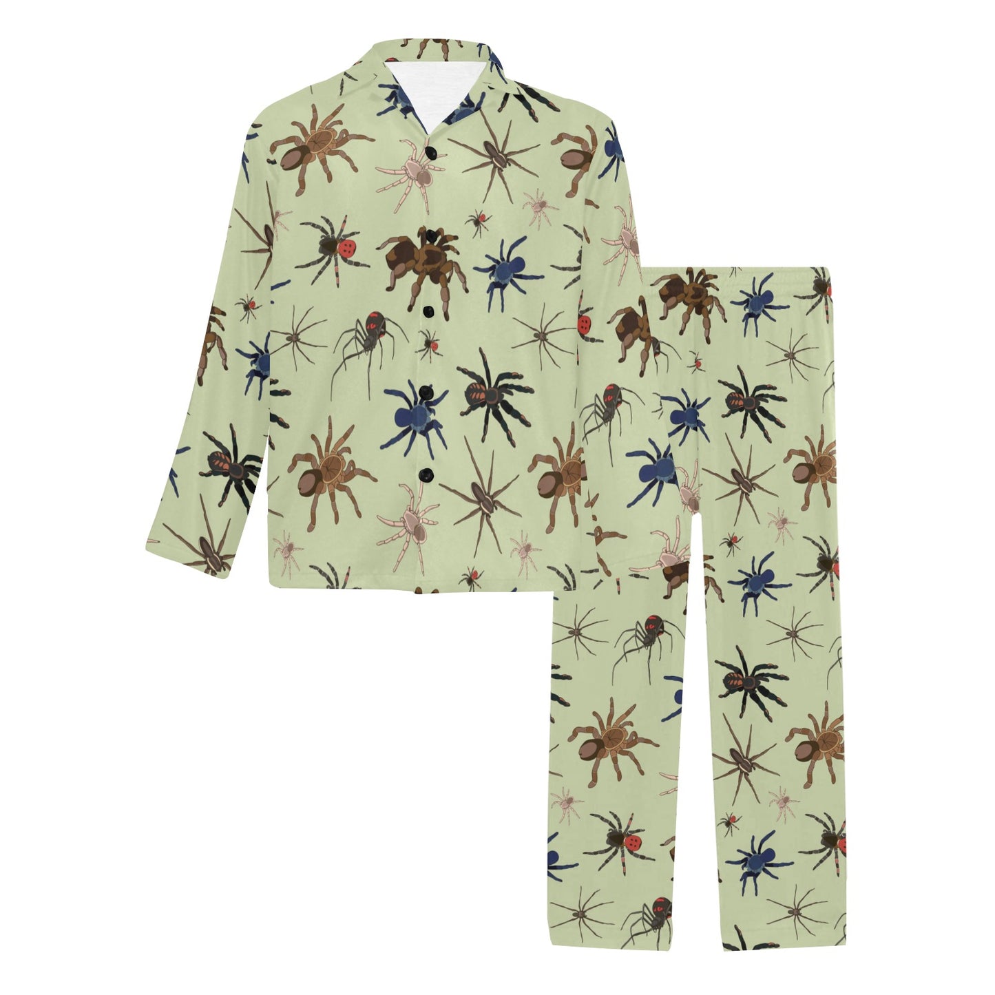 Tarantula Pattern Print Design 02 Men's Long Pajama Set