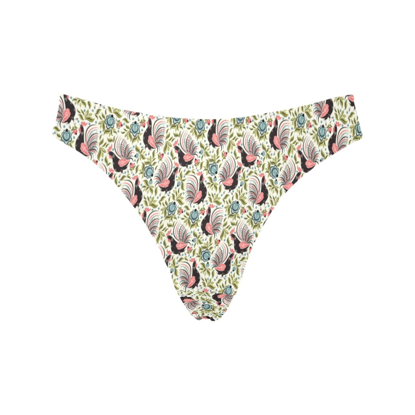 Rooster Print Design Women's Thongs