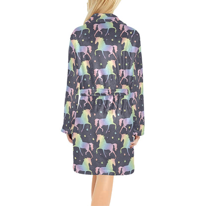 Rainbow Pattern Print Design A05 Women's Fleece Robe