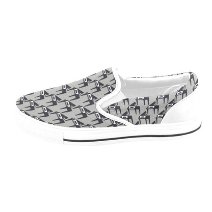 Piano Print Design LKS404 White Slip Ons Canvas Women's Shoes