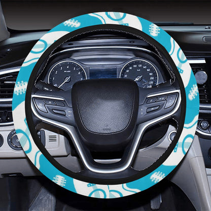 Acoustic Guitar Print Design LKS404 Steering Wheel Cover with Elastic Edge