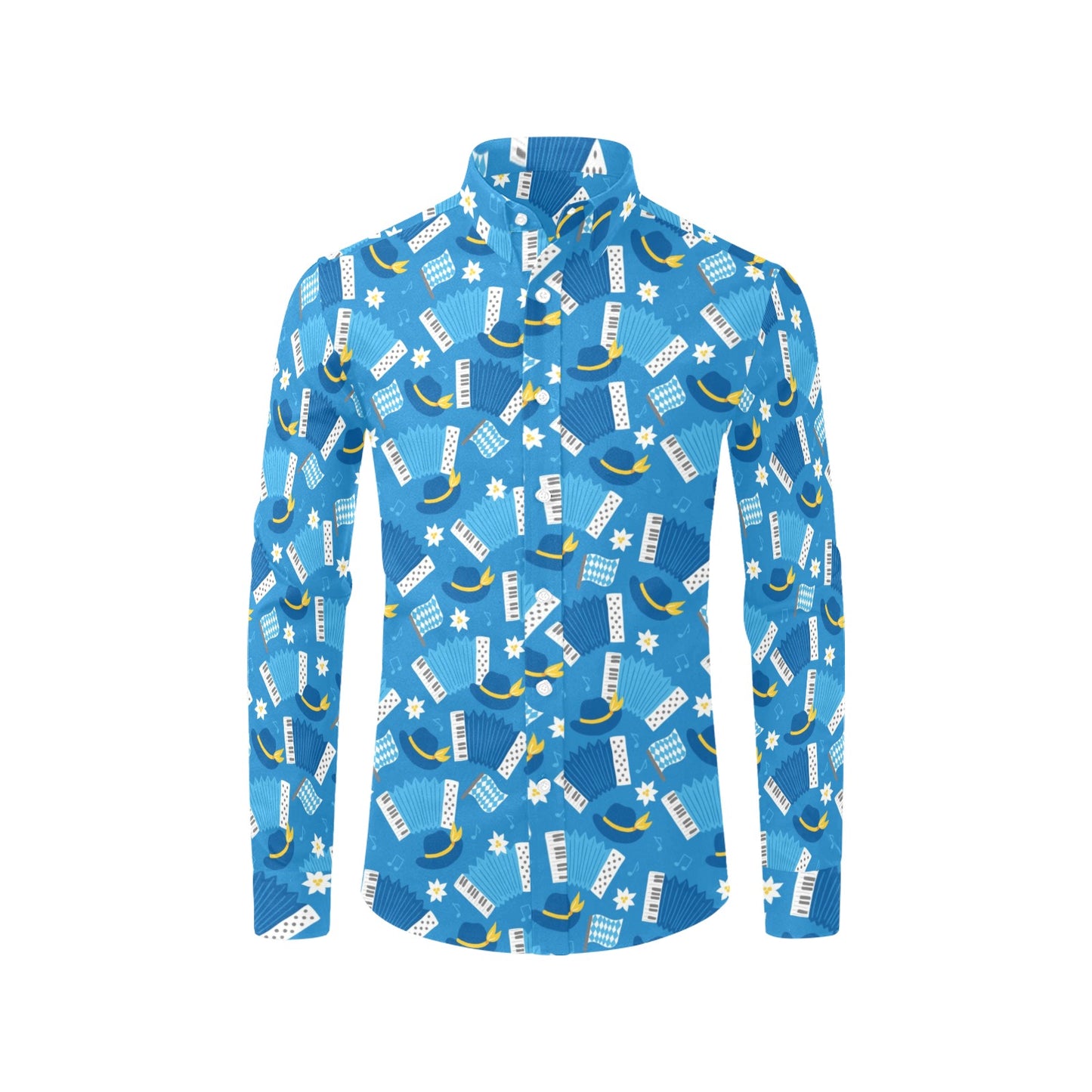 Accordion Print Design LKS401 Men's Long Sleeve Dress Shirt