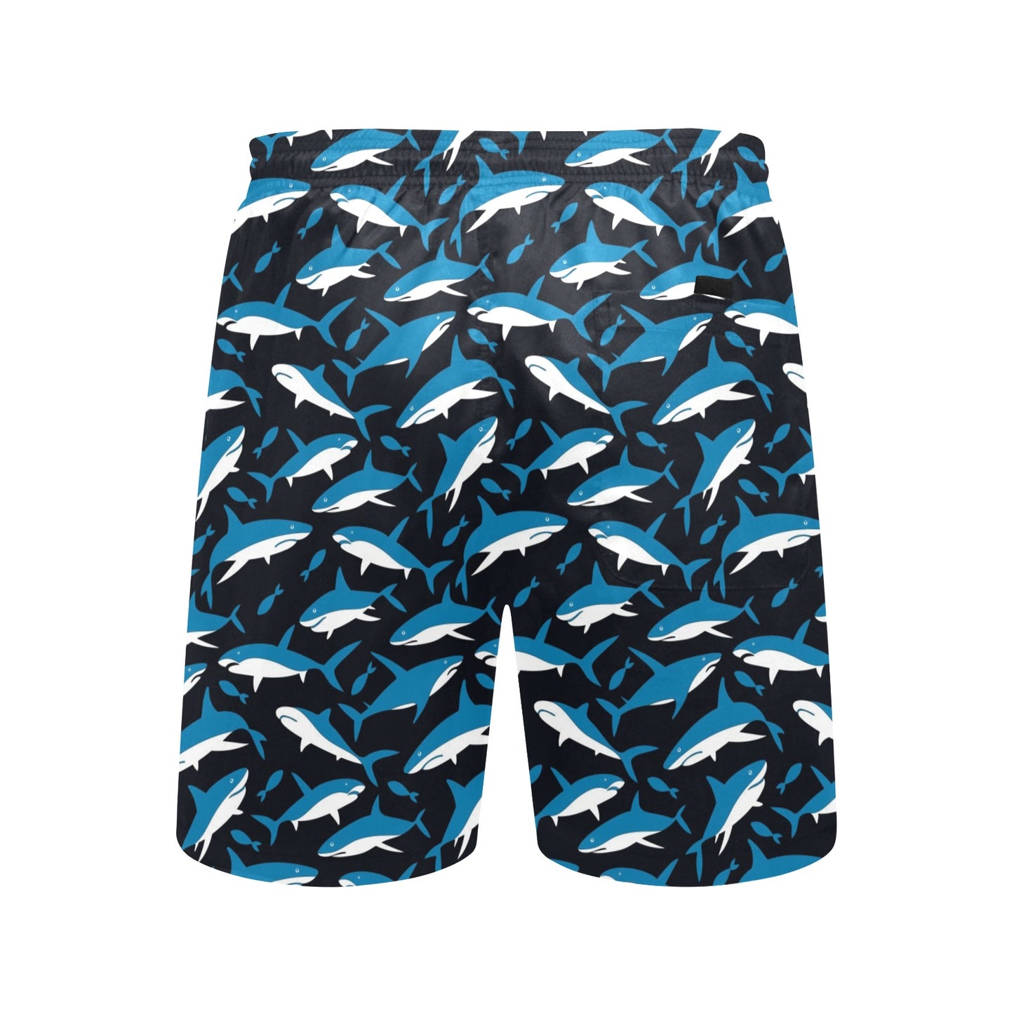 Shark Print Design LKS303 Men's Swim Trunks Beach Shorts